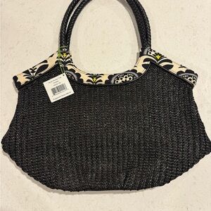 Vera Bradley Black and Cream Patterned Shoulder Bag